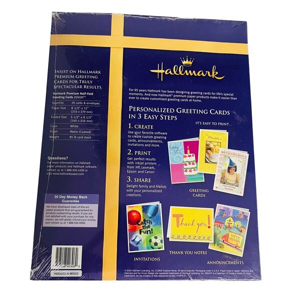 Hallmark Half-Fold Matte Premium Blank Greeting Cards w/ Envelopes 20 Pack New - Picture 2 of 2